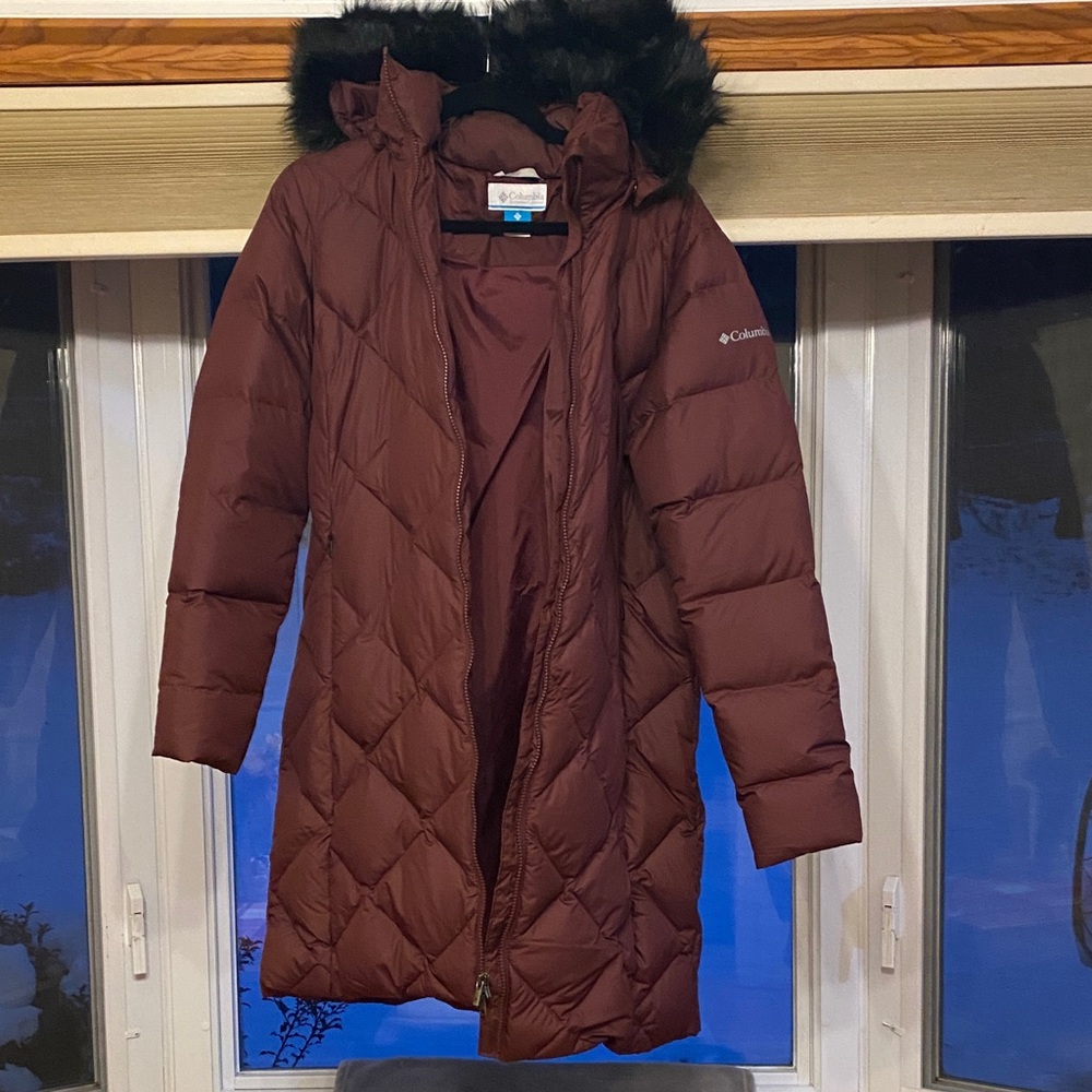 Columbia Maroon Hooded Puffer Jacket - Picture 9 of 13
